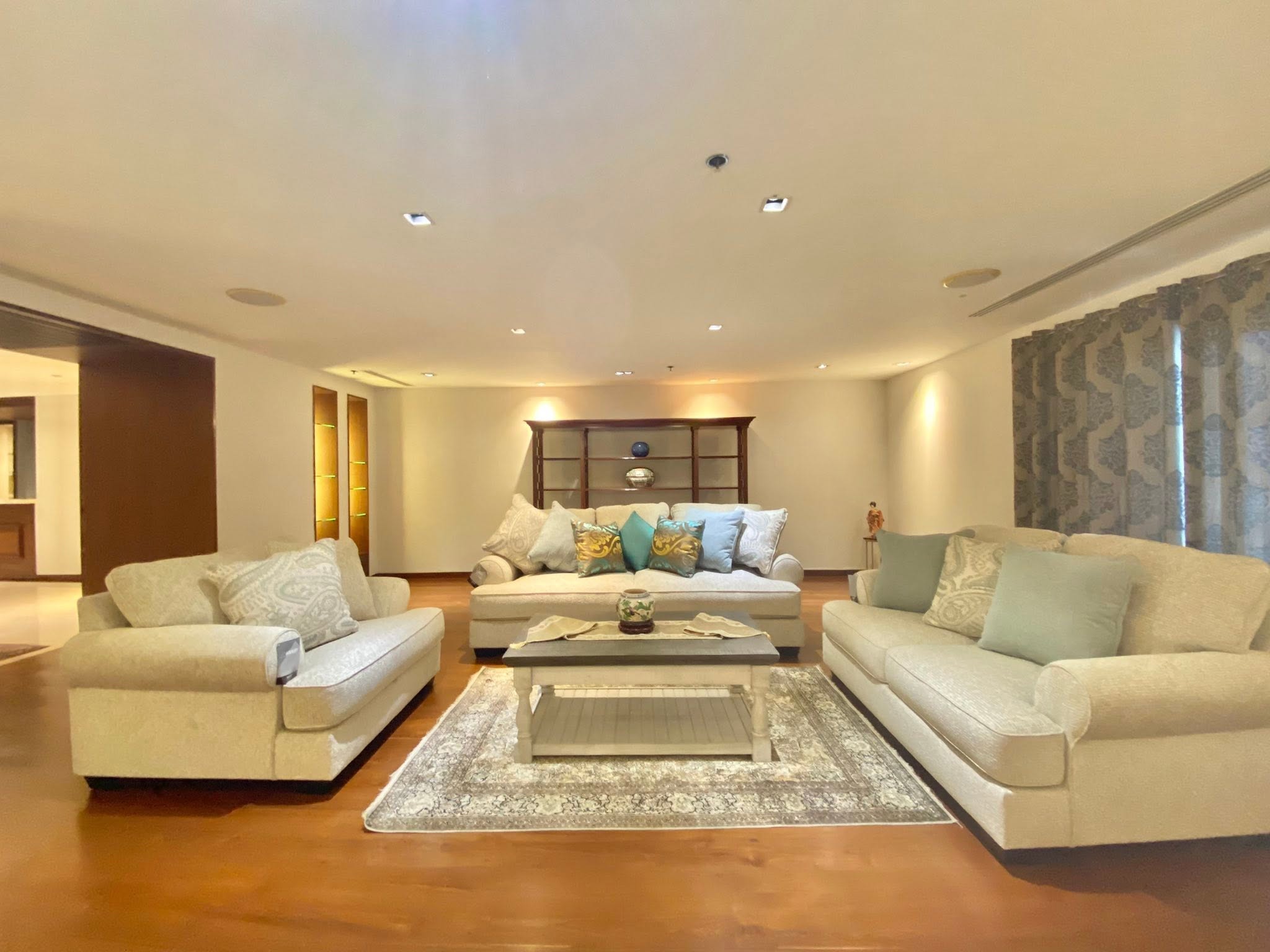 Living room with a large sofa set