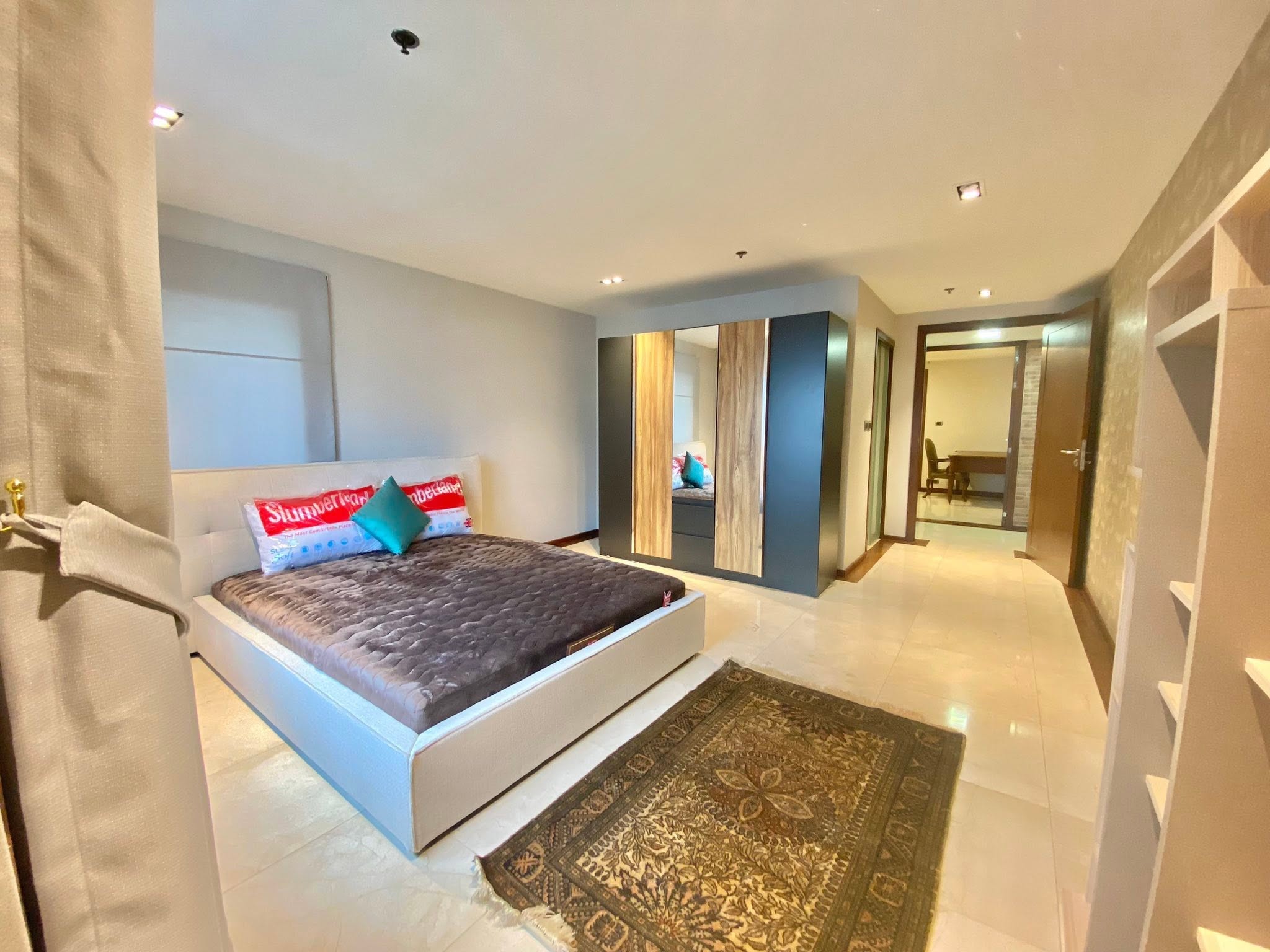 Bedroom with shelving