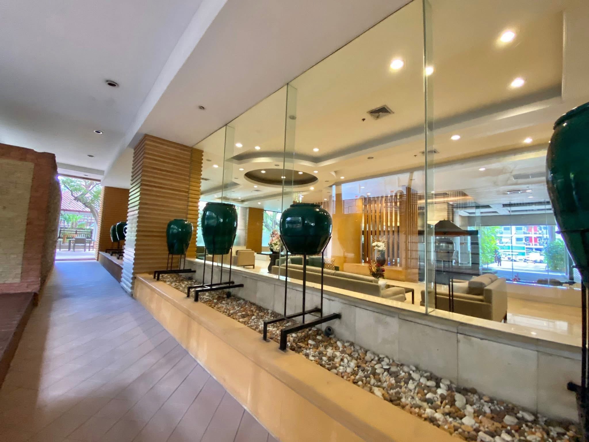 Lobby with water garden