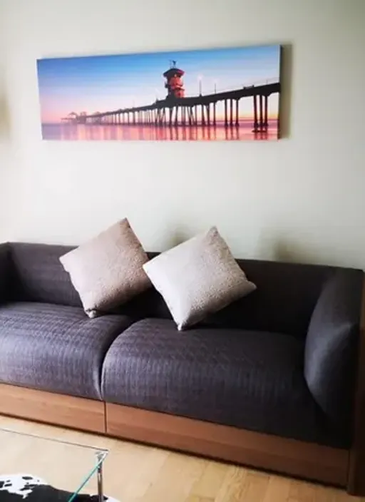 Living room of the 1-bedroom condo (48 sq.m.) at Noble Reveal Ekamai