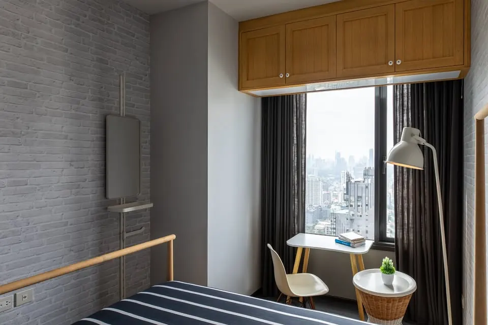 Спальня (вид 2) кондоминиума с 1 спальней (33 кв.м.) в The Edge Sukhumvit 23