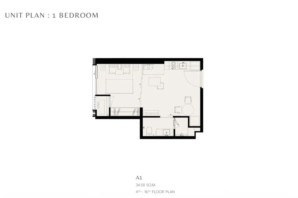 ภาพที่ 7 จากประกาศ DA-2921270 คอนโด 1 ห้องนอน 47.98 ตร.ม. รอม คอนแวนต์