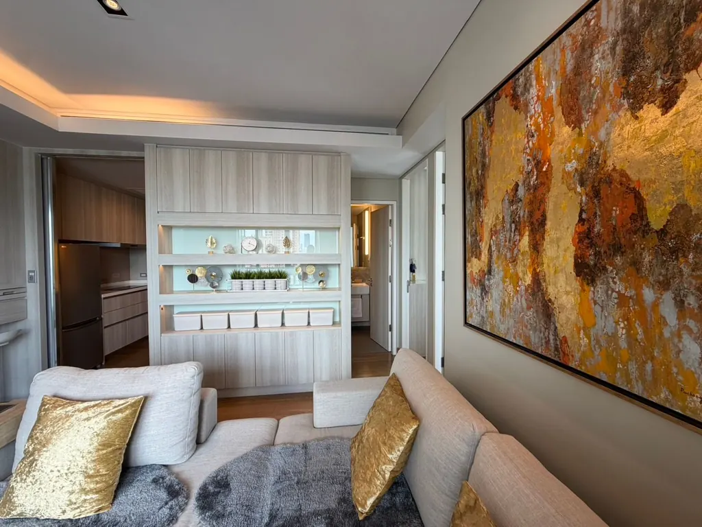Living room (view 4) of the 2-bedroom condo (54 sq.m.) at The Lumpini 24