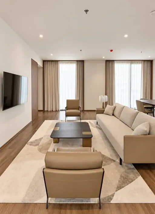 Living room of the 2-bedroom condo (128 sq.m.) at ROMM CONVENT