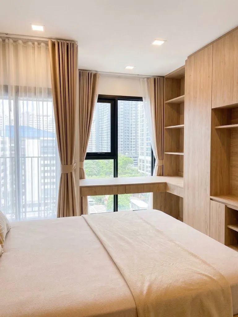 Bedroom of the 1-bedroom condo (29 sq.m.) at Life Phahon-Ladprao