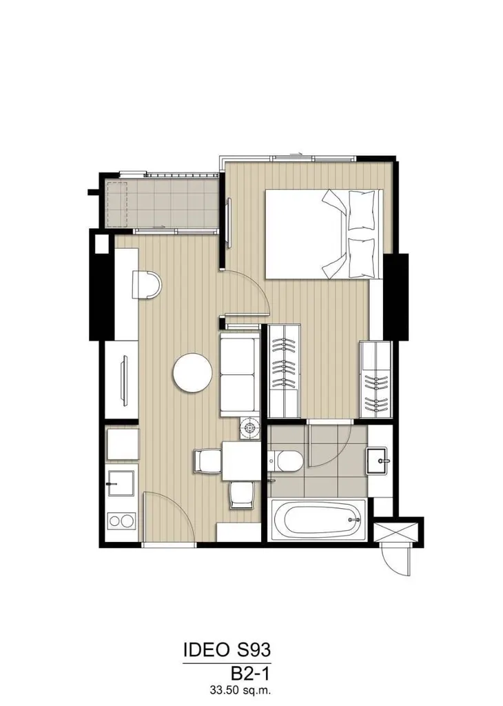 Photo 14 of listing DA-3358223: 1-bedroom condo (35 sq.m.) at Ideo Sukhumvit 93
