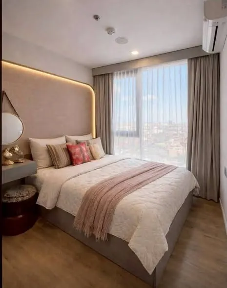 Bedroom of the 1-bedroom condo (26 sq.m.) at Modiz Rhyme Ramkhamhaeng