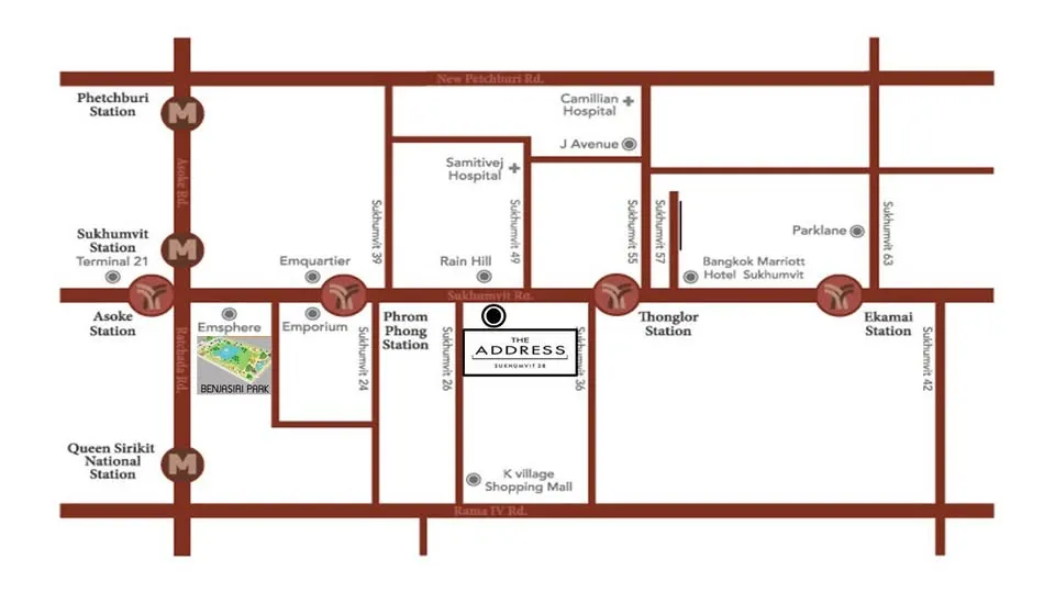 Vue depuis le condo de 1 chambre (45 m²) à The Address Sukhumvit 28