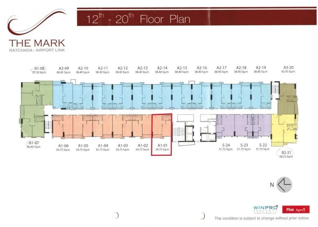 Foto 10 del anuncio DA-3390252: condominio de 1 dormitorio(s) (34.87 m²) en The Mark Ratchada-Airport Link