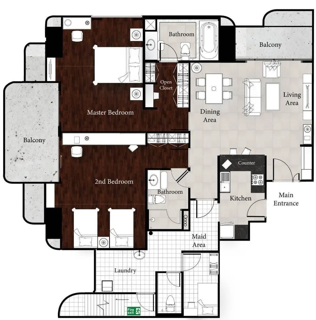 Foto 13 del anuncio DA-3393697: apartamento con servicios de 2 dormitorio(s) (173 m²) en Piyathip Place