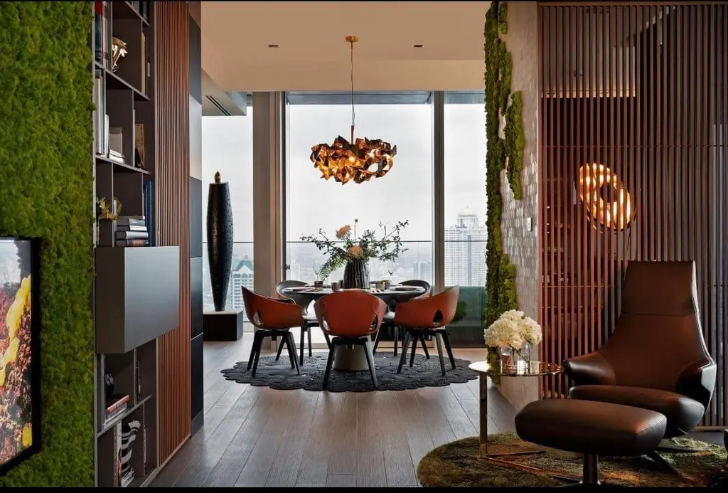 Living room (view 4) of the 2-bedroom condo (234 sq.m.) at The Ritz-Carlton Residences Bangkok