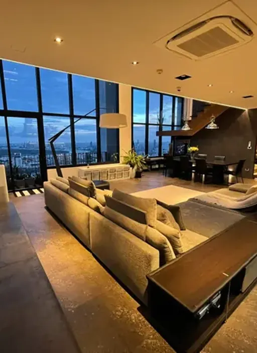 Living room of the 2-bedroom condo (234 sq.m.) at The Emporio Place